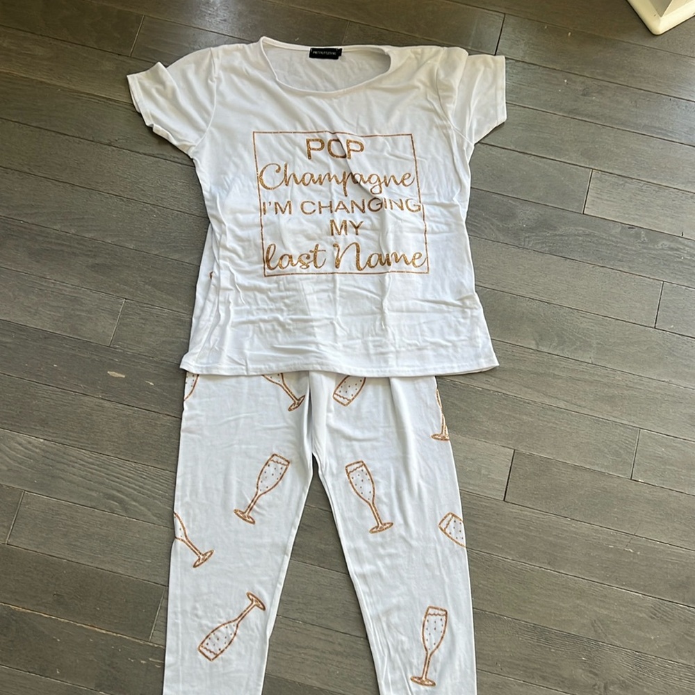 Engagement pjs. Long pants and t shirt